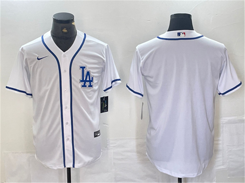 Men's White Los Angeles Dodgers Blank Cool Base Stitched Baseball Jersey